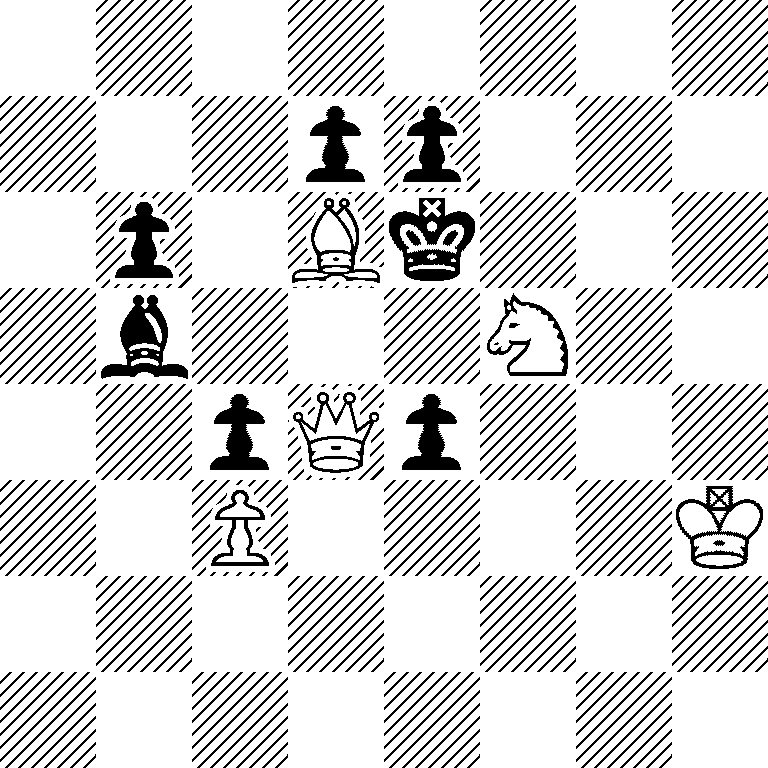 8/3pp3/1p1Bk3/1b3N2/2pQp3/2P4K/8/8