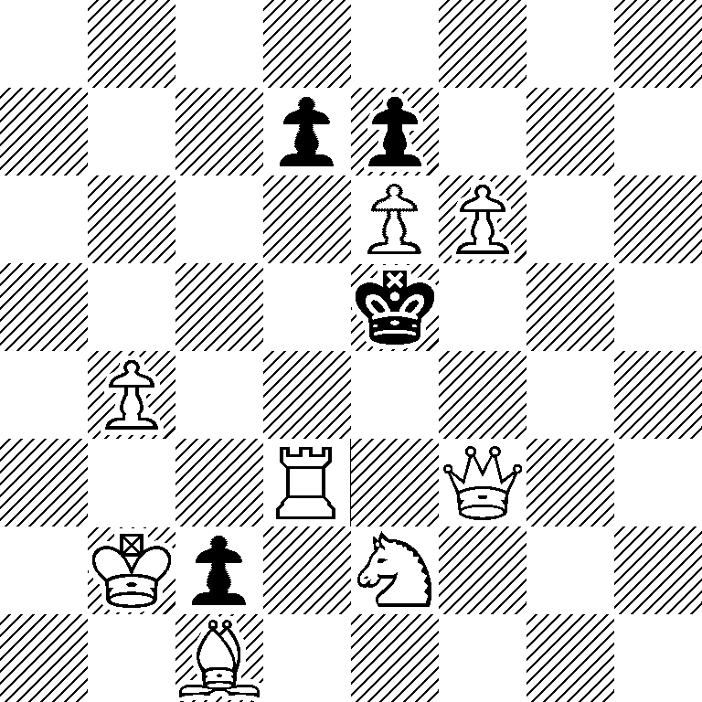 8/3pp3/4PP2/4k3/1P6/3R1Q2/1Kp1N3/2B5