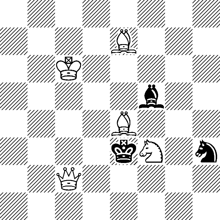 8/4B3/2K5/5b2/4B3/4kN1n/2Q5/8