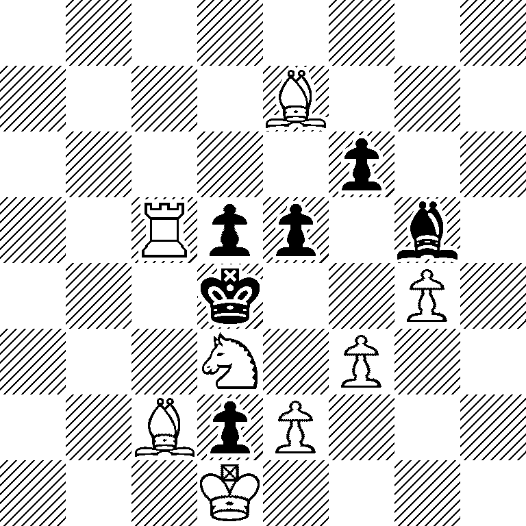 8/4B3/5p2/2Rpp1b1/3k2P1/3N1P2/2BpP3/3K4