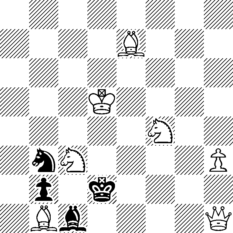 8/4B3/8/3K4/5N2/1nN4P/1p1k4/1Bb4Q