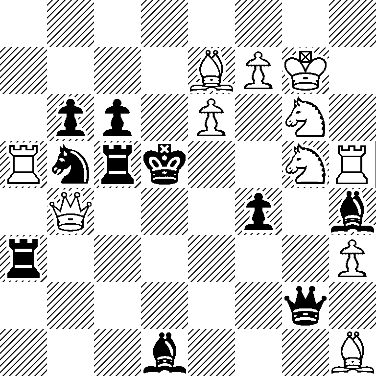 8/4BPK1/1pp1P1N1/Rnrk2NR/1Q3p1b/r6P/6q1/3b3B