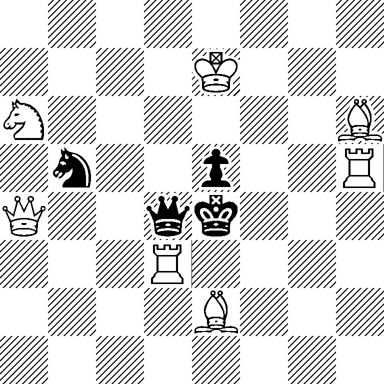 8/4K3/N6B/1n2p2R/Q2qk3/3R4/4B3/8