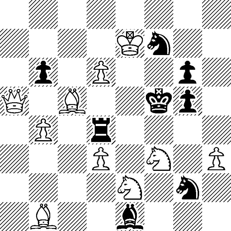 8/4Kn2/1p1P2p1/Q1B2kp1/1P1r4/3P1N1P/4N1n1/1B2b3