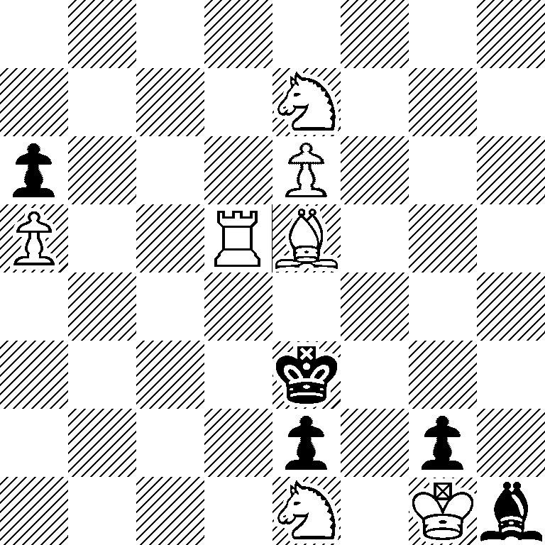 8/4N3/p3P3/P2RB3/8/4k3/4p1p1/4N1Kb