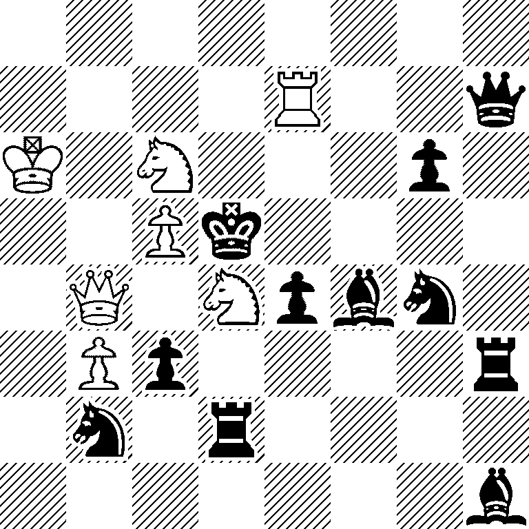 8/4R2q/K1N3p1/2Pk4/1Q1Npbn1/1Pp4r/1n1r4/7b