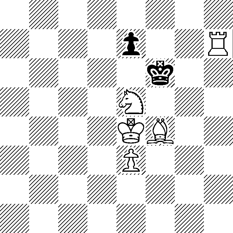 8/4p2R/5k2/4N3/4KB2/4P3/8/8