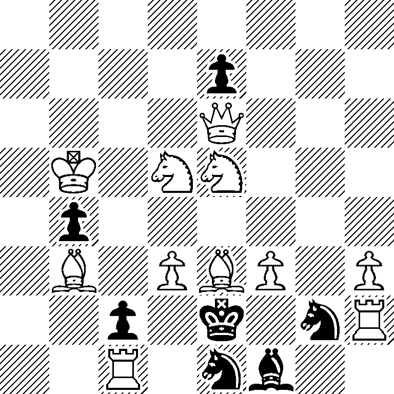 8/4p3/4Q3/1K1NN3/1p6/1B1PBP1P/2p1k1nR/2R1nb2