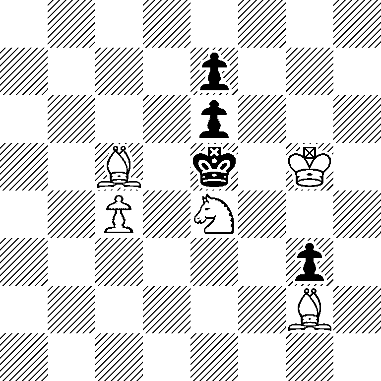 8/4p3/4p3/2B1k1K1/2P1N3/6p1/6B1/8