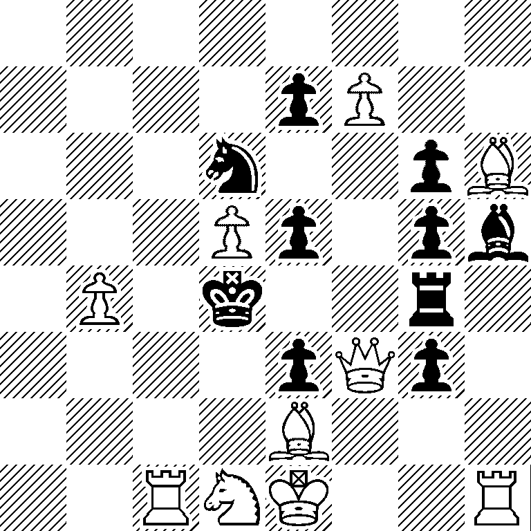 8/4pP2/3n2pB/3Pp1pb/1P1k2r1/4pQp1/4B3/2RNK2R