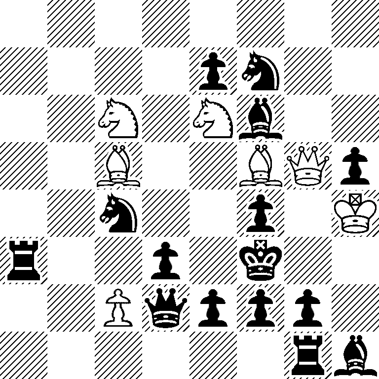 8/4pn2/2N1Nb2/2B2BQp/2n2p1K/r2p1k2/2Pqppp1/6rb