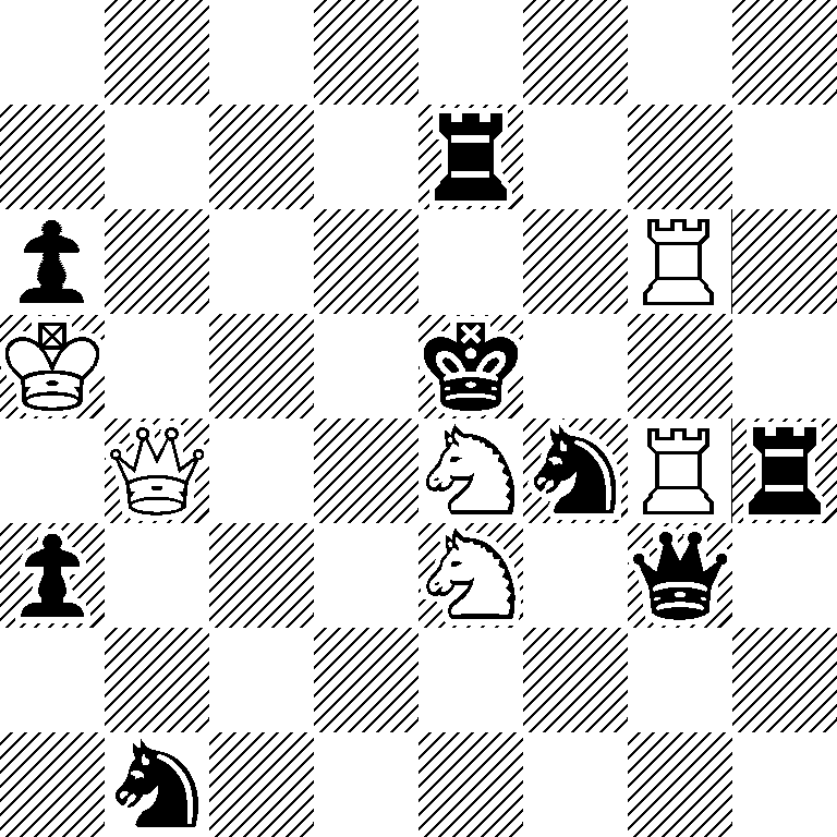 8/4r3/p5R1/K3k3/1Q2NnRr/p3N1q1/8/1n6