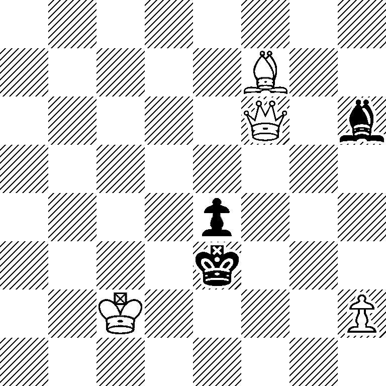 8/5B2/5Q1b/8/4p3/4k3/2K4P/8