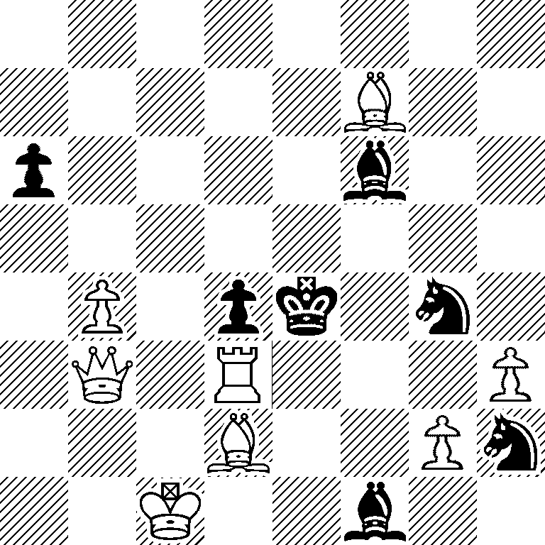 8/5B2/p4b2/8/1P1pk1n1/1Q1R3P/3B2Pn/2K2b2