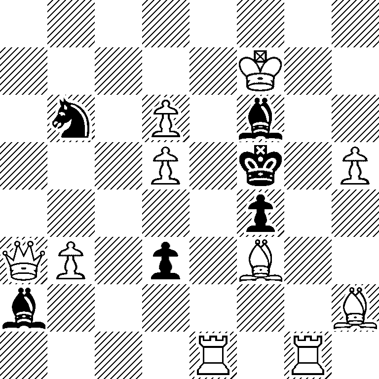 8/5K2/1n1P1b2/3P1k1P/5p2/QP1p1B2/b6B/4R1R1