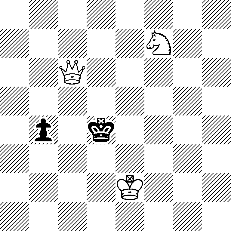 8/5N2/2Q5/8/1p1k4/8/4K3/8