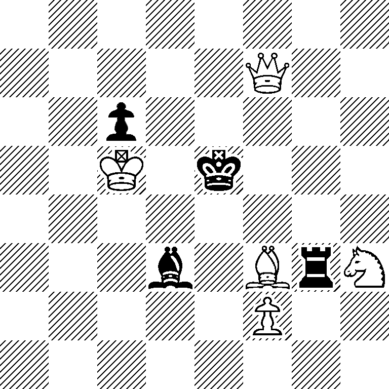 8/5Q2/2p5/2K1k3/8/3b1BrN/5P2/8