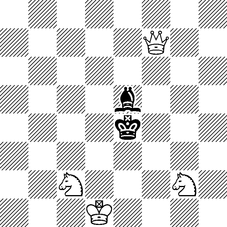 8/5Q2/8/4b3/4k3/8/2N3N1/3K4