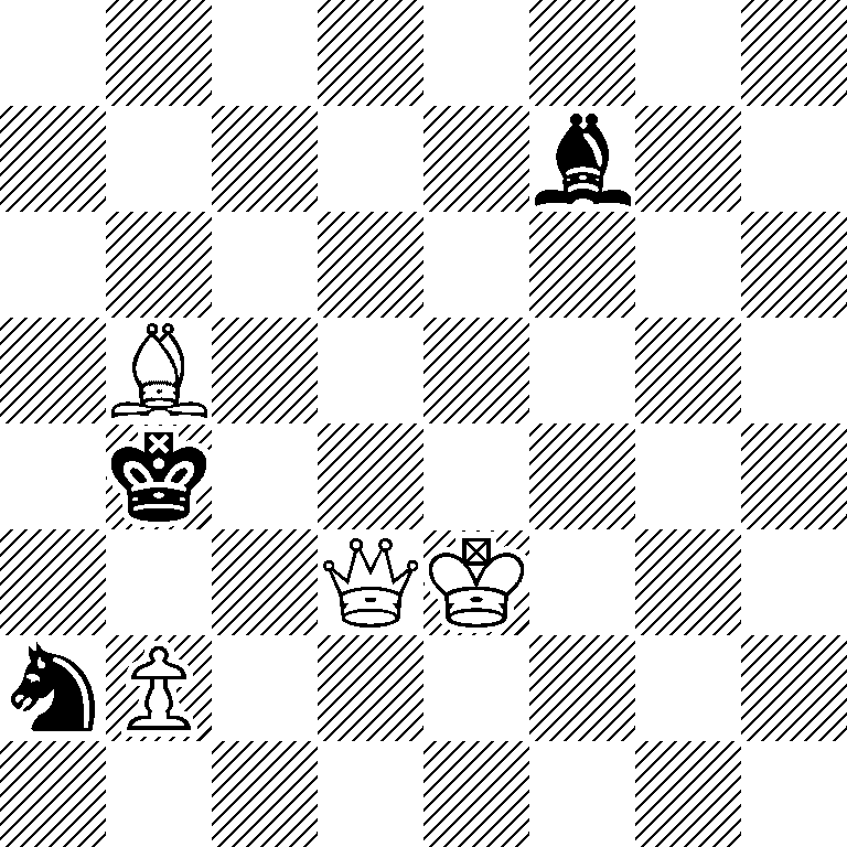 8/5b2/8/1B6/1k6/3QK3/nP6/8