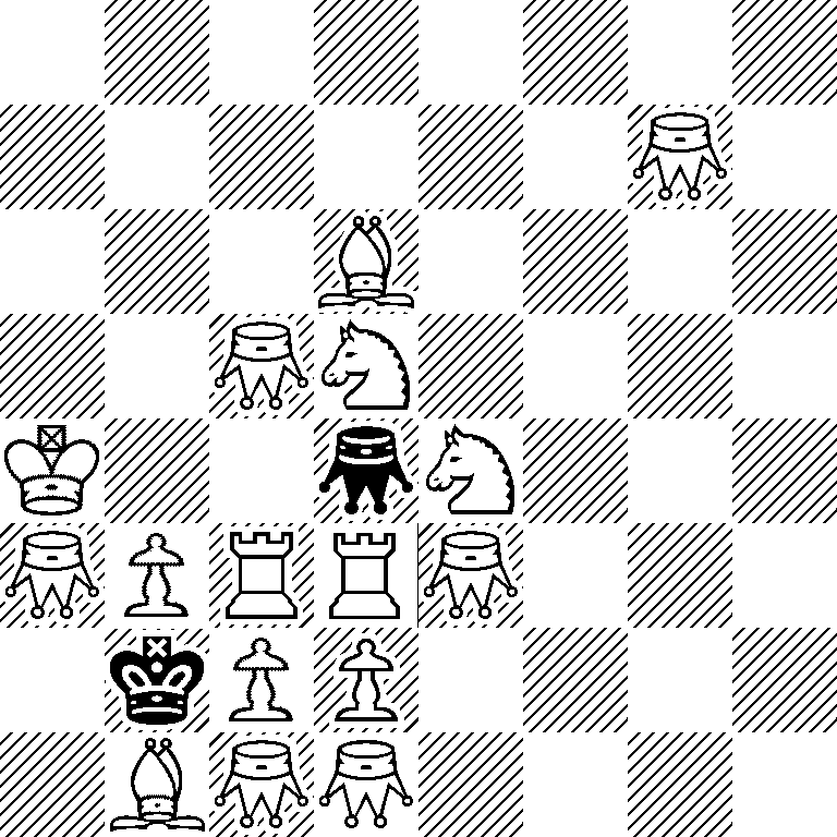 8/6*2Q1/3B4/2*2QS4/K2*2qS3/*2QPRR*2Q3/1kPP4/1B*2Q*2Q4