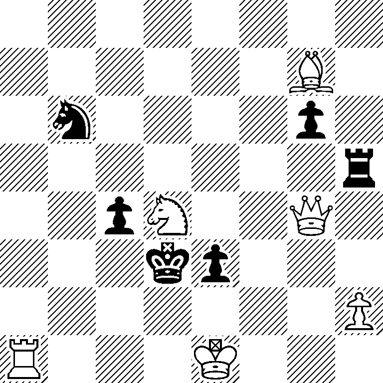 8/6B1/1n4p1/7r/2pN2Q1/3kp3/7P/R3K3