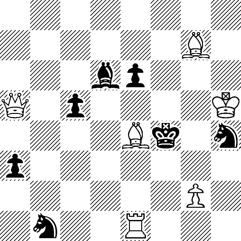 8/6B1/3bp3/Q1p4K/4Bk1n/p7/6P1/1n2R3