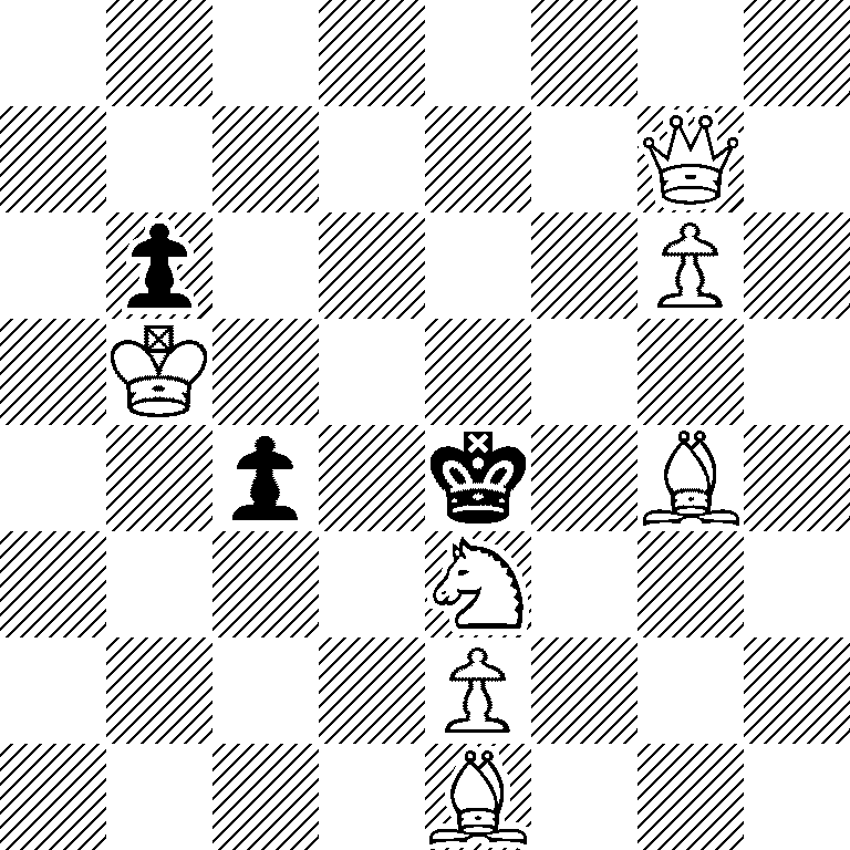 8/6Q1/1p4P1/1K6/2p1k1B1/4N3/4P3/4B3