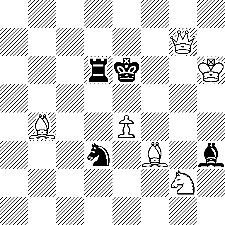 8/6Q1/3rk2K/8/1B2P3/3n1B1b/6N1/8