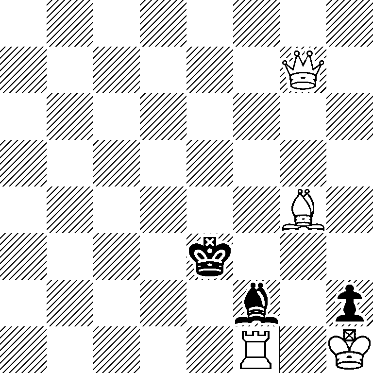 8/6Q1/8/8/6B1/4k3/5b1p/5R1K