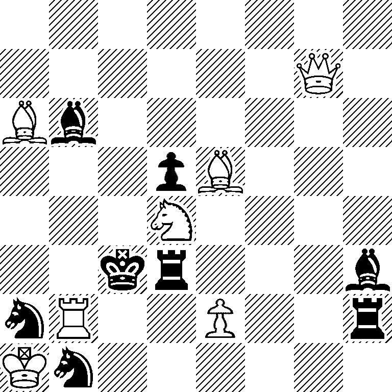 8/6Q1/Bb6/3pB3/3N4/2kr3b/nR2P2r/Kn6