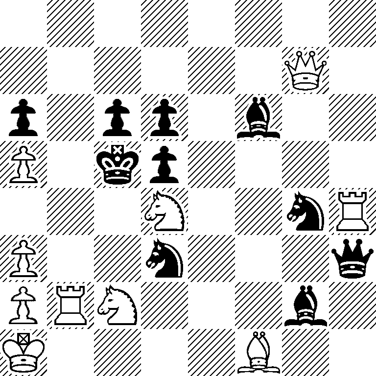 8/6Q1/p1pp1b2/P1kp4/3N2nR/P2n3q/PRN3b1/K4B2