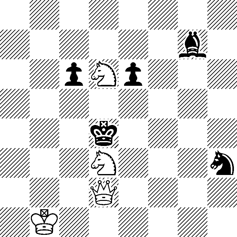 8/6b1/2pNp3/8/3k4/3N3n/3Q4/1K6
