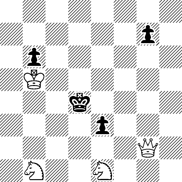 8/6p1/1p6/1K6/3k4/4p3/6Q1/1N2N3