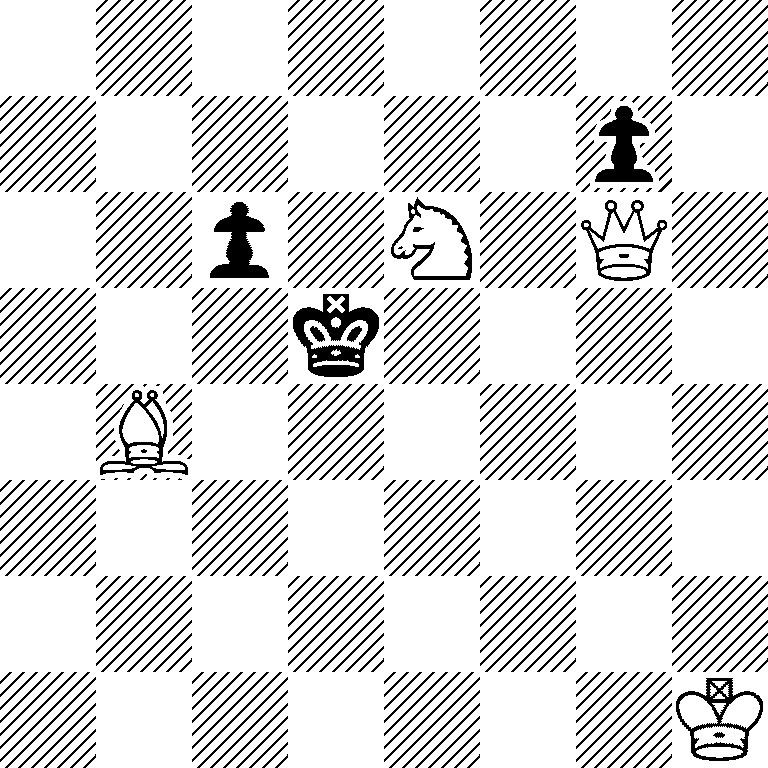 8/6p1/2p1N1Q1/3k4/1B6/8/8/7K