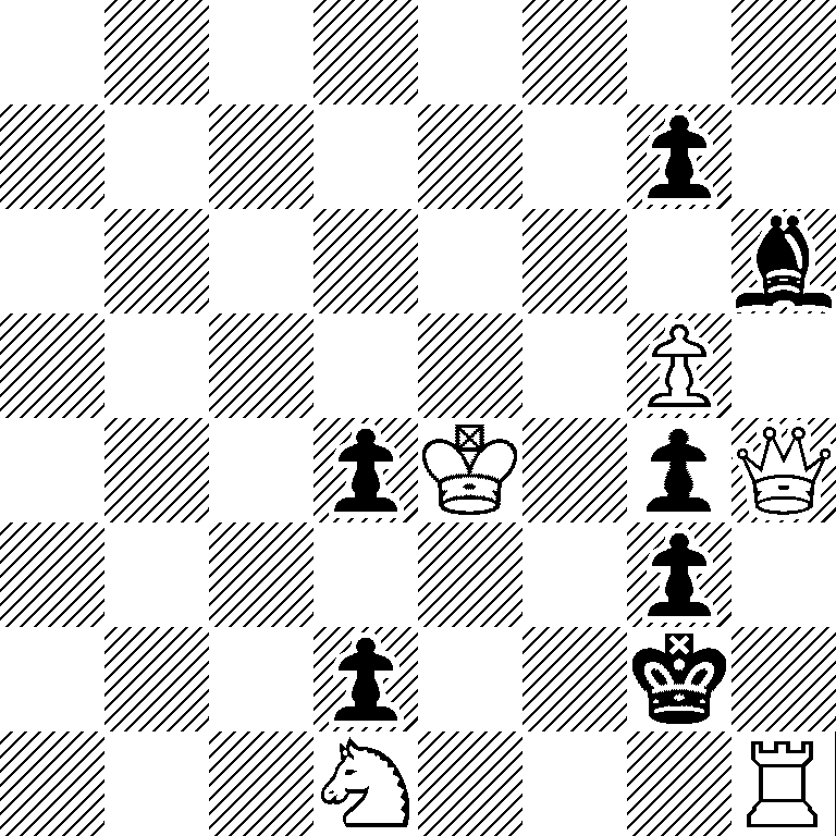 8/6p1/7b/6P1/3pK1pQ/6p1/3p2k1/3N3R