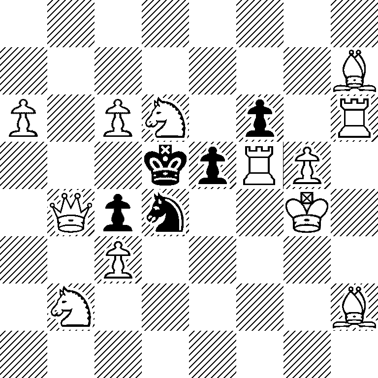 8/7B/P1PN1p1R/3kpRP1/1Qpn2K1/2P5/1N5B/8
