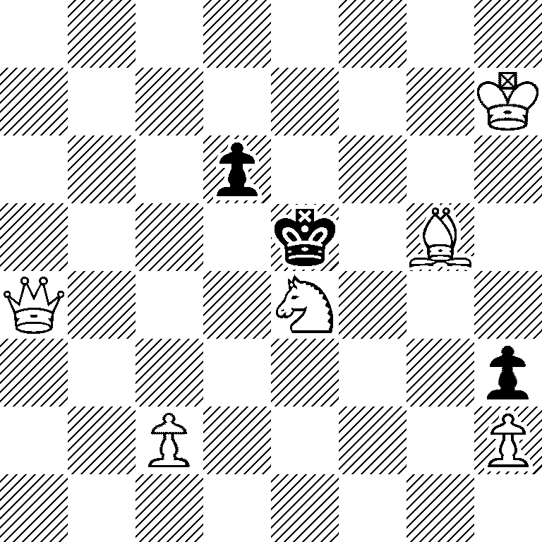 8/7K/3p4/4k1B1/Q3N3/7p/2P4P/8