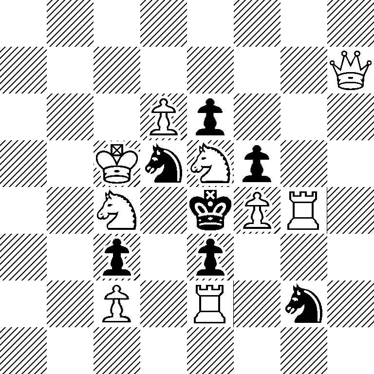 8/7Q/3Pp3/2KnNp2/2N1kPR1/2p1p3/2P1R1n1/8