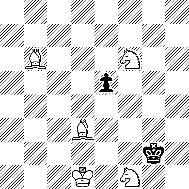 8/8/1B3N2/4p3/8/3B4/6k1/3K1N2