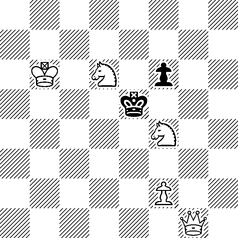 8/8/1K1N1p2/4k3/5N2/8/5P2/6Q1