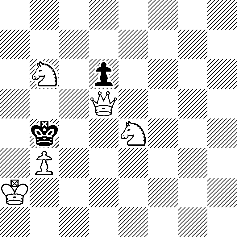 8/8/1N1p4/3Q4/1k2N3/1P6/K7/8