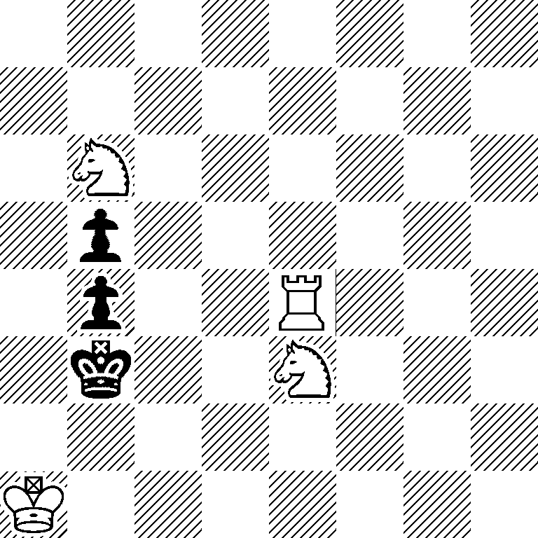 8/8/1N6/1p6/1p2R3/1k2N3/8/K7