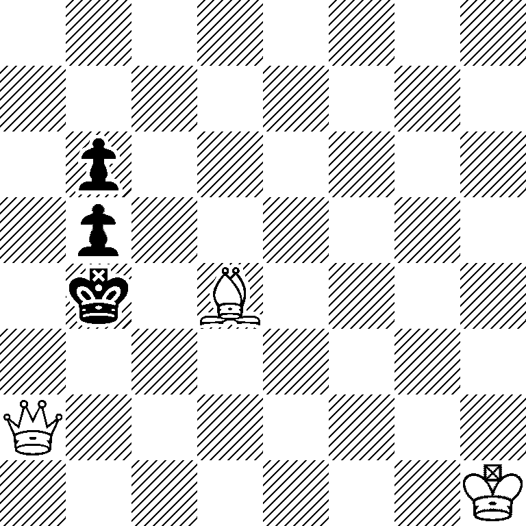 8/8/1p6/1p6/1k1B4/8/Q7/7K