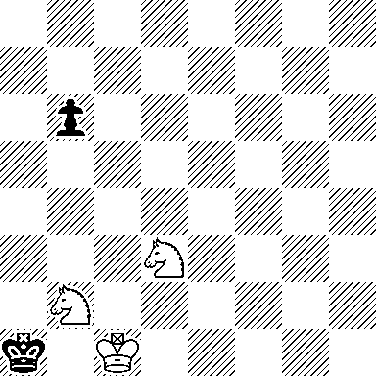 8/8/1p6/8/8/3N4/1N6/k1K5