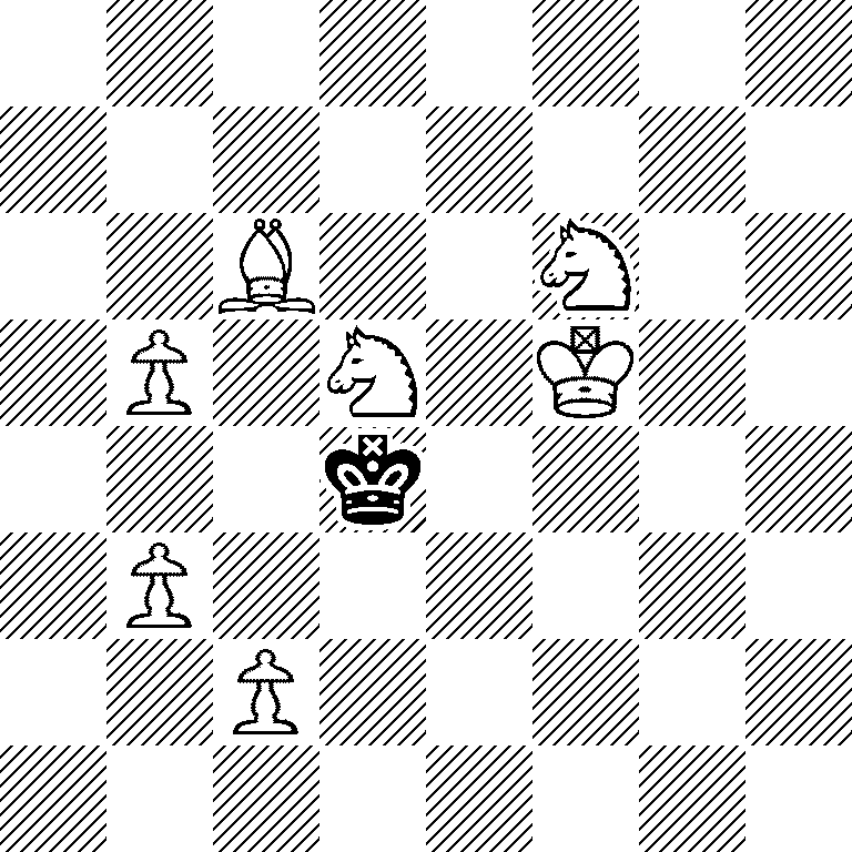 8/8/2B2N2/1P1N1K2/3k4/1P6/2P5/8