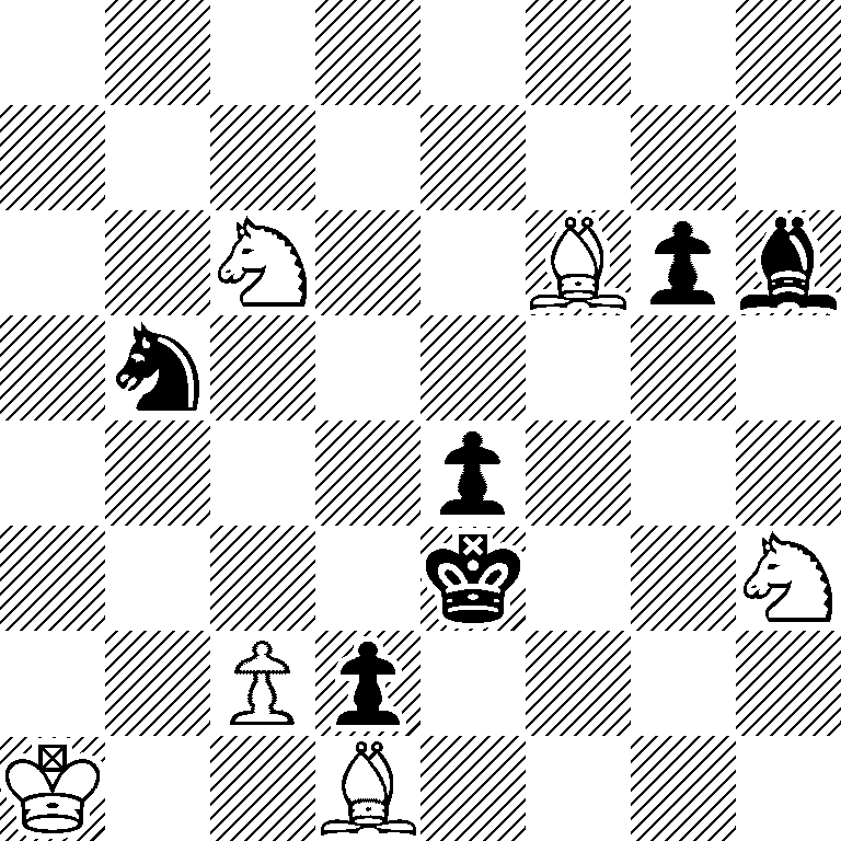 8/8/2N2Bpb/1n6/4p3/4k2N/2Pp4/K2B4