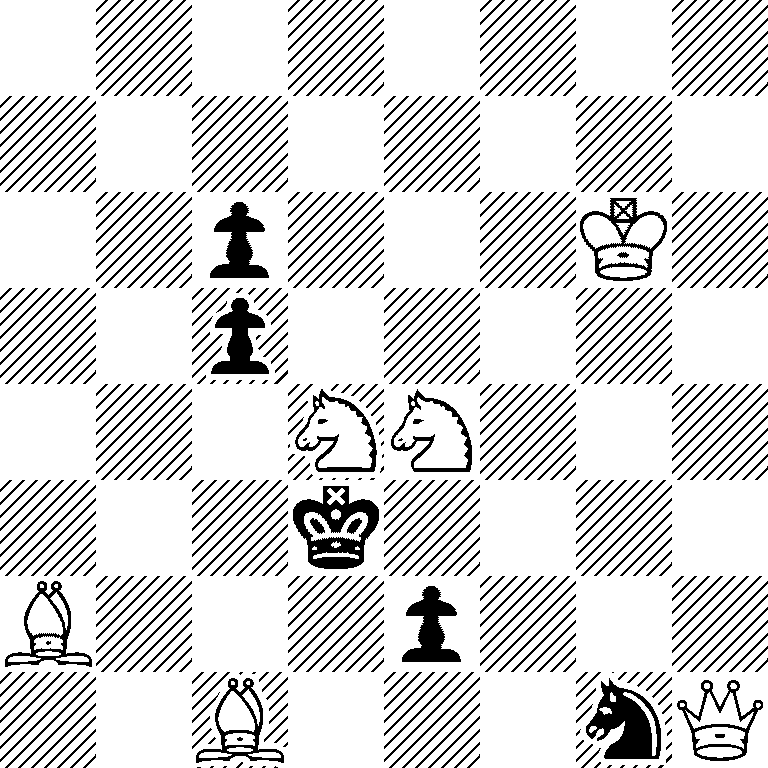 8/8/2p3K1/2p5/3NN3/3k4/B3p3/2B3nQ