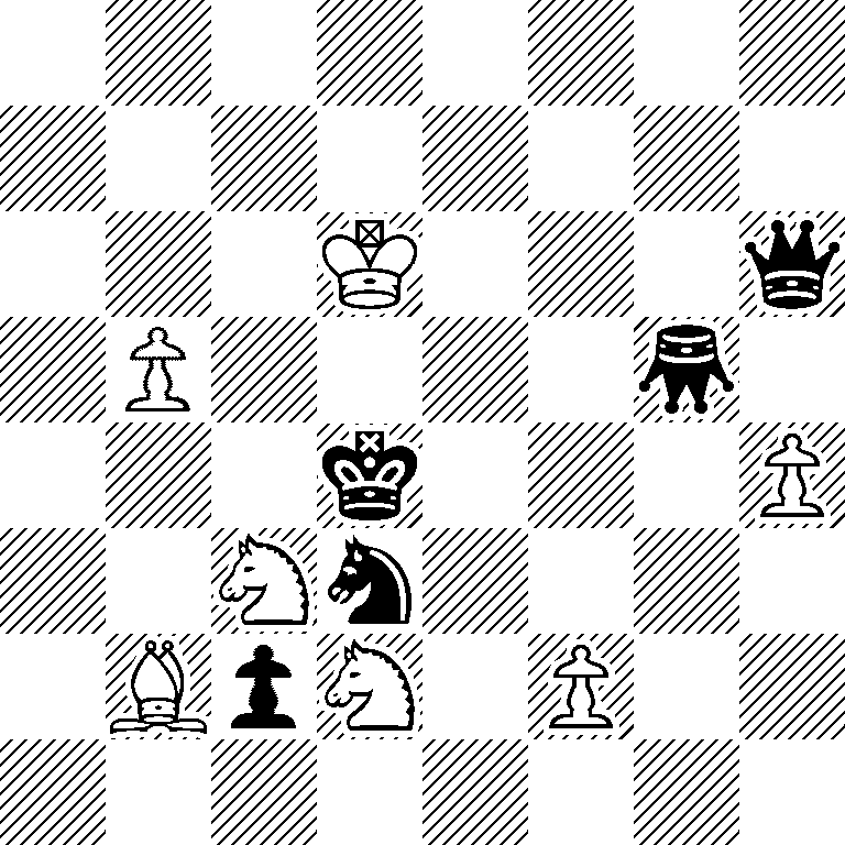 8/8/3K3q/1P4*2q1/3k3P/2Ss4/1BpS1P2/8