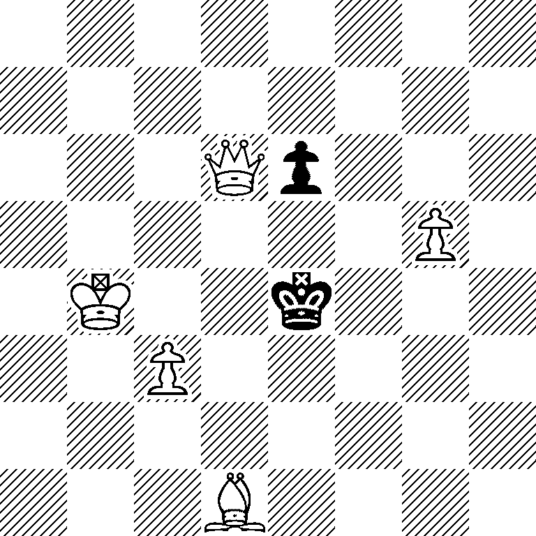 8/8/3Qp3/6P1/1K2k3/2P5/8/3B4