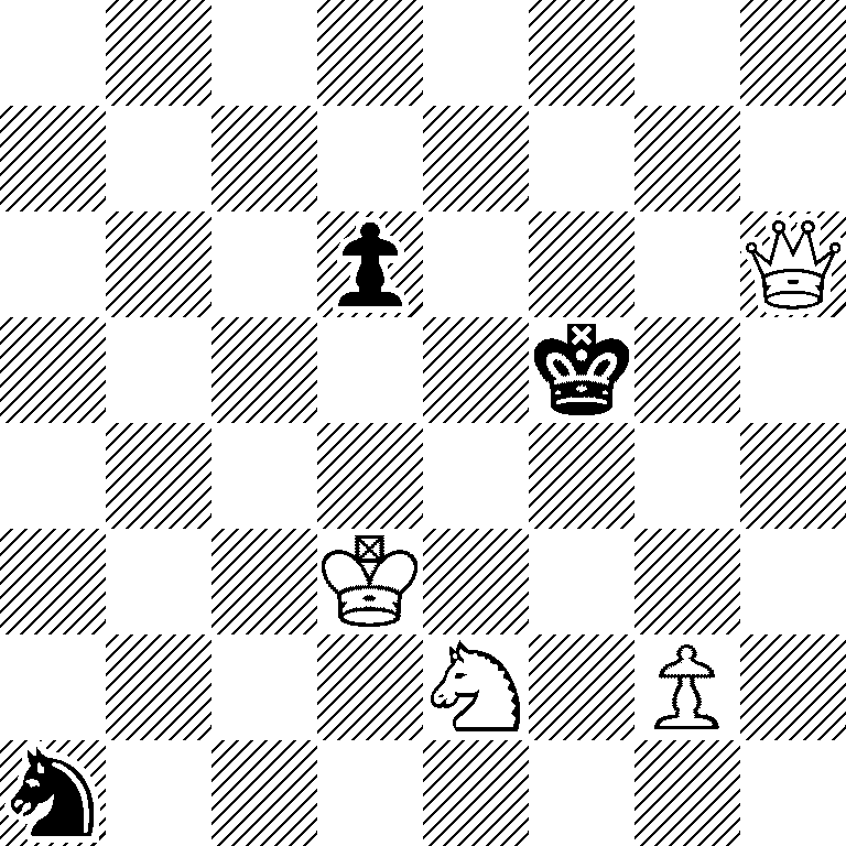 8/8/3p3Q/5k2/8/3K4/4N1P1/n7